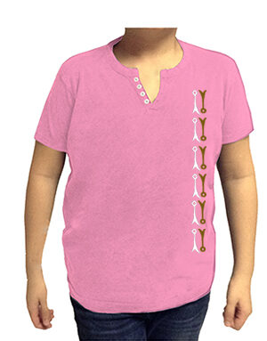 Camiseta manga corta botones infantil motivo bogolan - 2